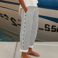 Dalia | Pantalones de Botón a Rayas Elegantes