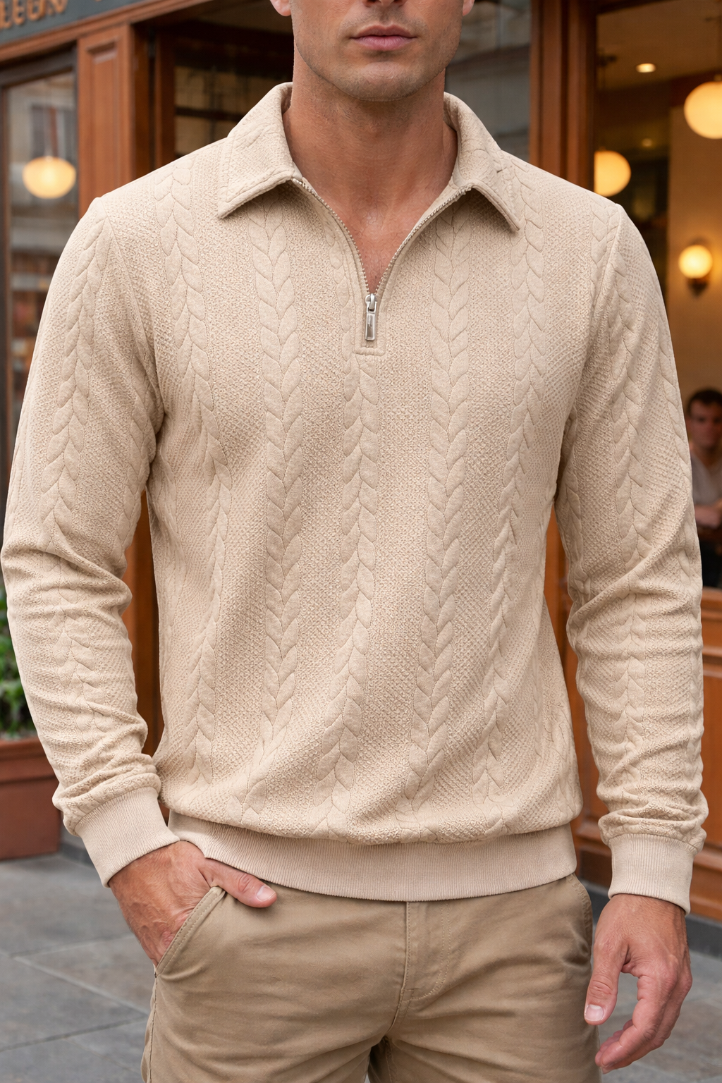 Jersey Matteo Textured Zip
