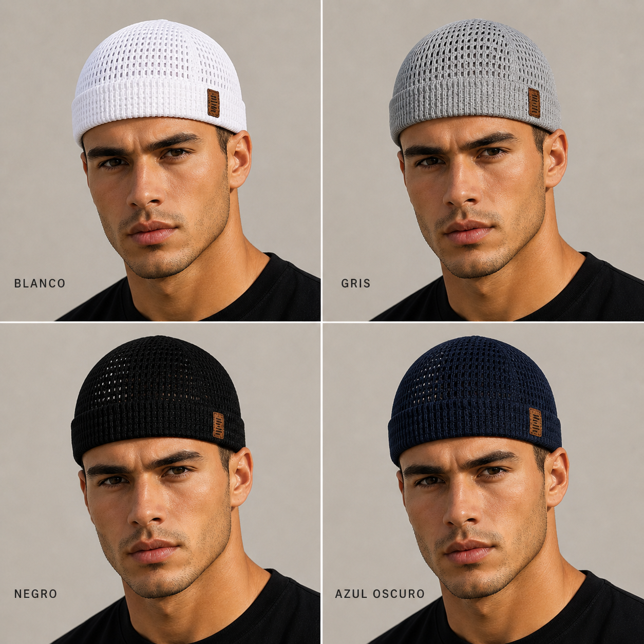 Gorra ligera de malla transpirable sin visera