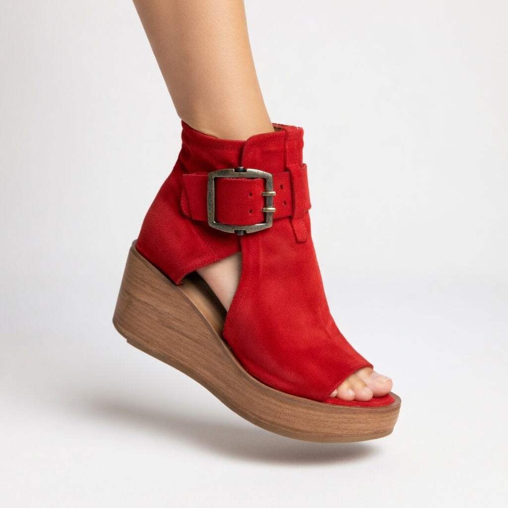 Orélisse™ — Botines con cuña y punta abierta de estilo moderno