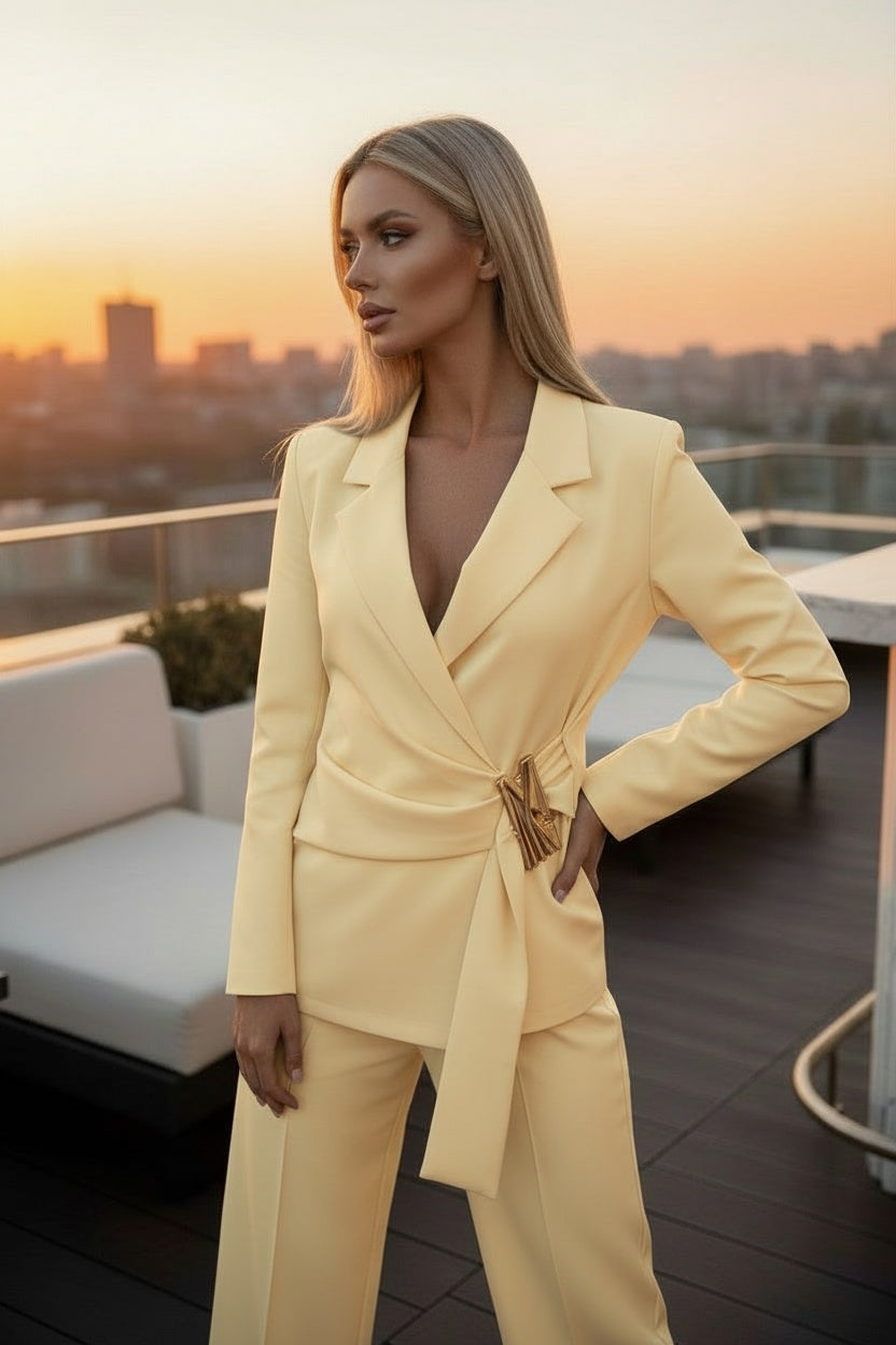 Conjunto Blazer & Wide Pants Sky Elegance