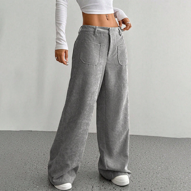 Pantalón Wide Corduroy Sand