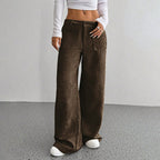 Pantalón Wide Corduroy Sand