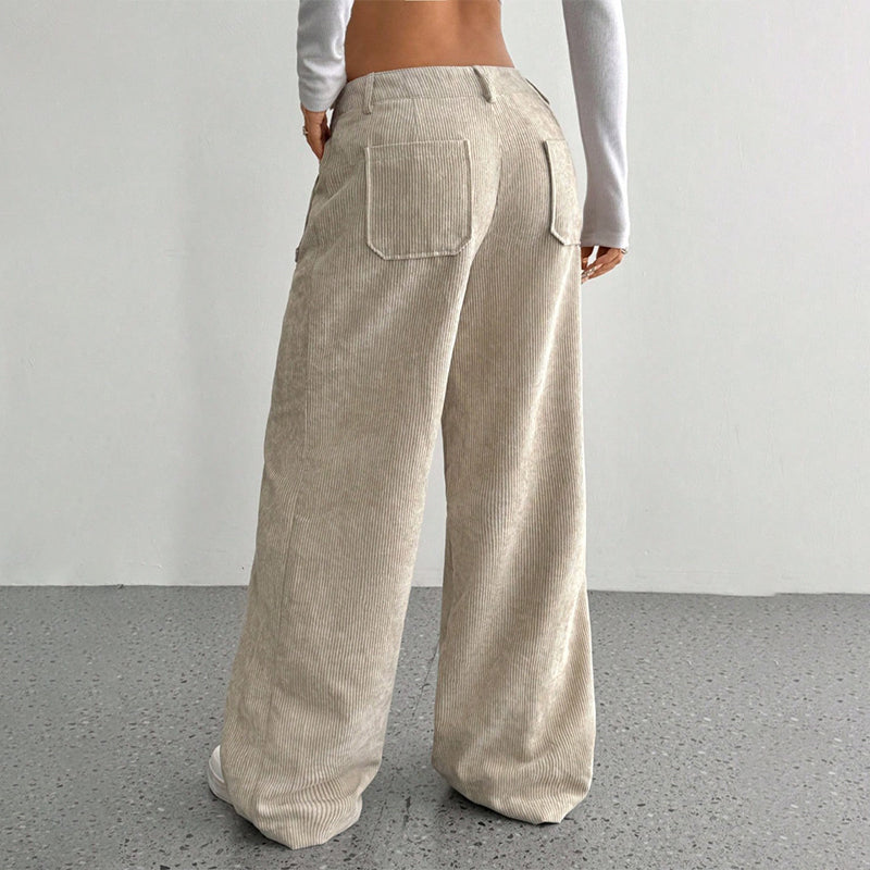 Pantalón Wide Corduroy Sand