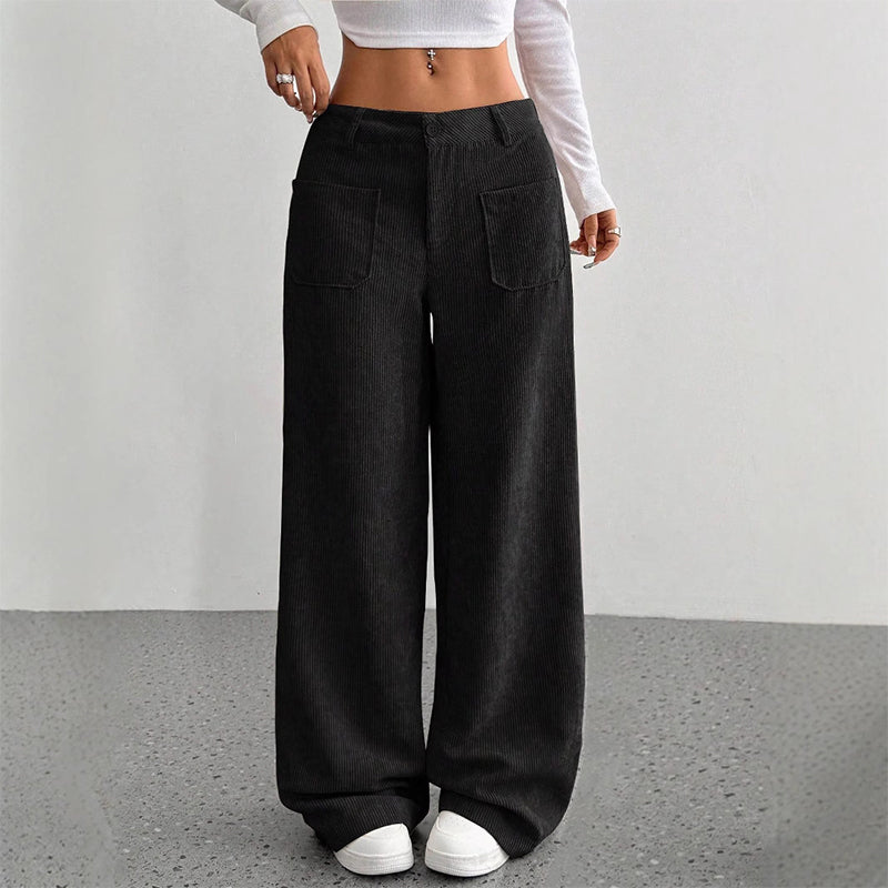 Pantalón Wide Corduroy Sand